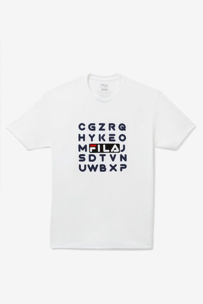 Tricou Fila Barbati Albi Alphabet ZOGW-40679